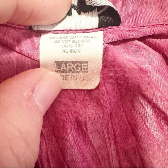 Y2k Rave Pink tie dye button up shirt size large made in the USA - Picture 10 of 12